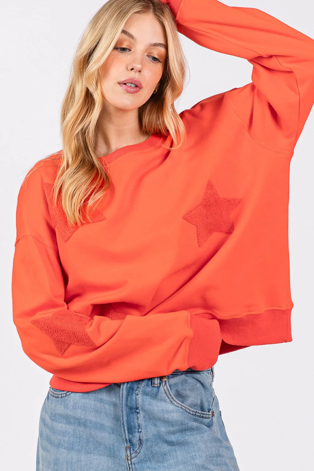 Linda | Long-sleeved sweatshirt with star patch - Image 5