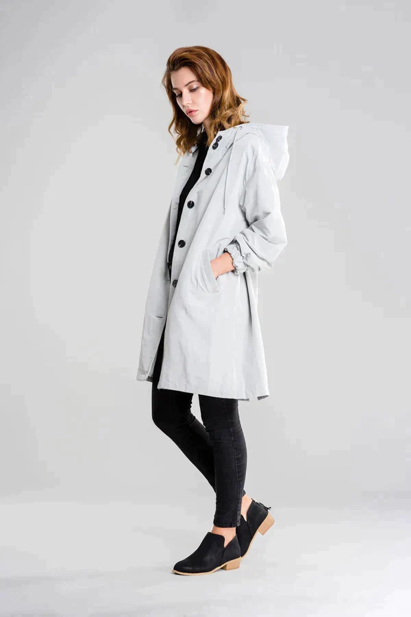 Linda | Mackintosh raincoat with buttons and hood - Image 3