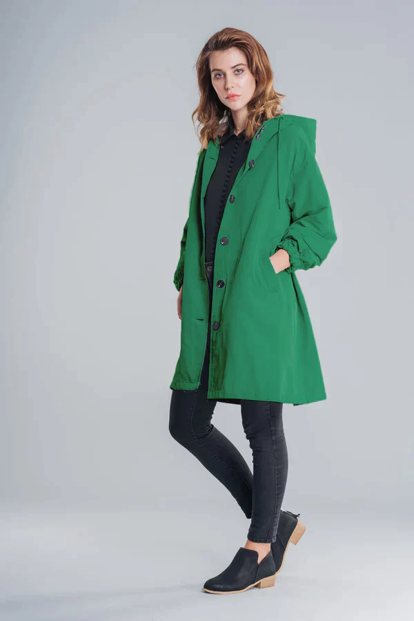 Linda | Mackintosh raincoat with buttons and hood - Image 9
