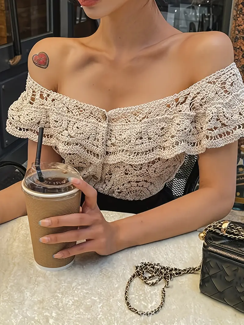 Loredana® | Elegant Off-The-Shoulder Lace Top - Image 2