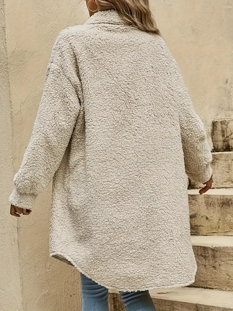 Lorena | Plush knitted casual long jacket - Image 3