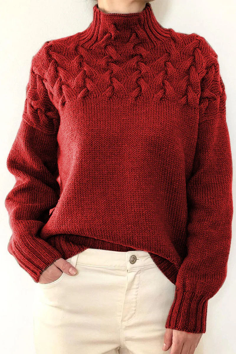 Lucía | Casual solid color turtleneck sweaters - Image 2