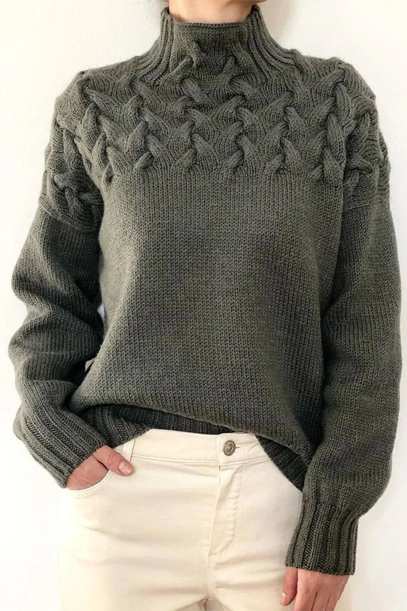 Lucía | Casual solid color turtleneck sweaters - Image 3