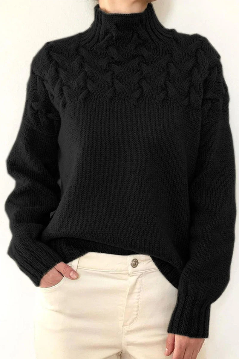 Lucía | Casual solid color turtleneck sweaters - Image 5