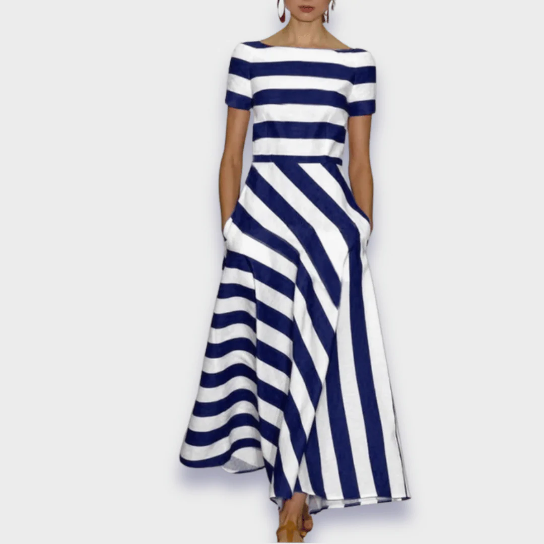 Lucia® | Striped women's maxi dress handmade - Image 3