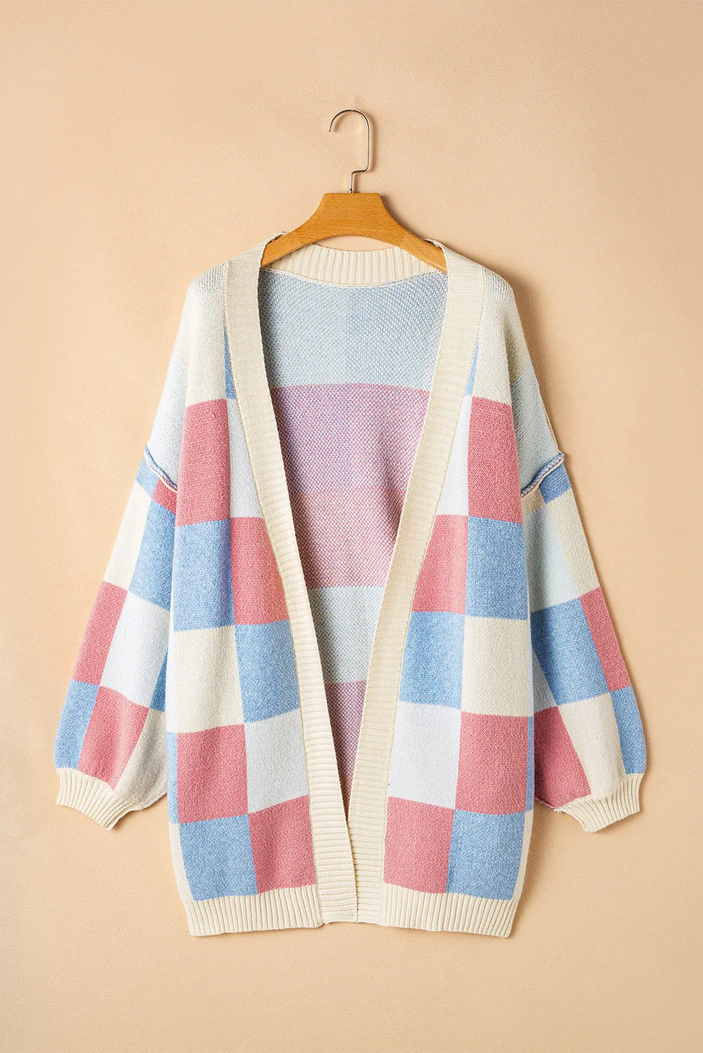 Lucie | Color block cardigan with open front and long sleeves - Image 5