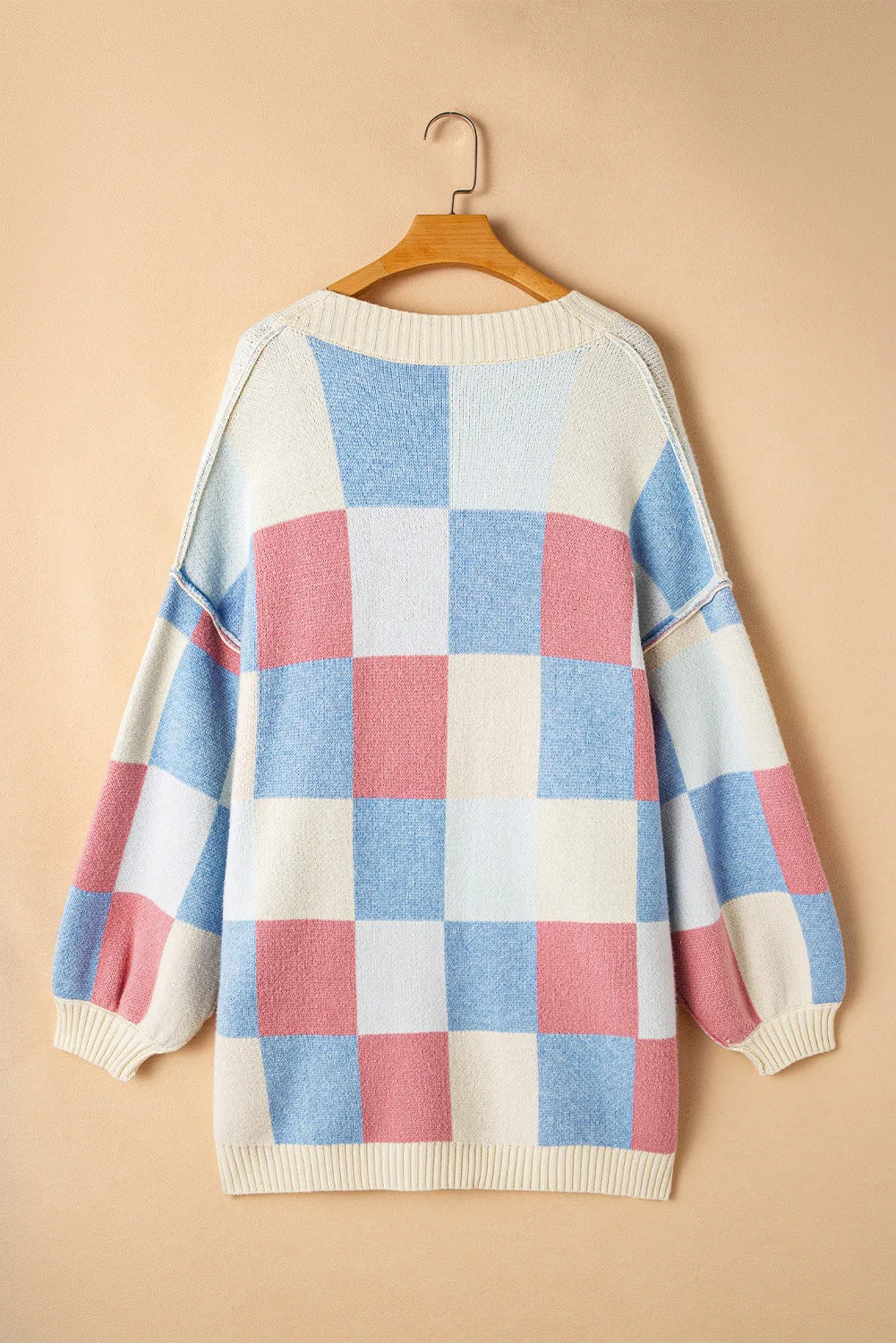 Lucie | Color block cardigan with open front and long sleeves - Image 6