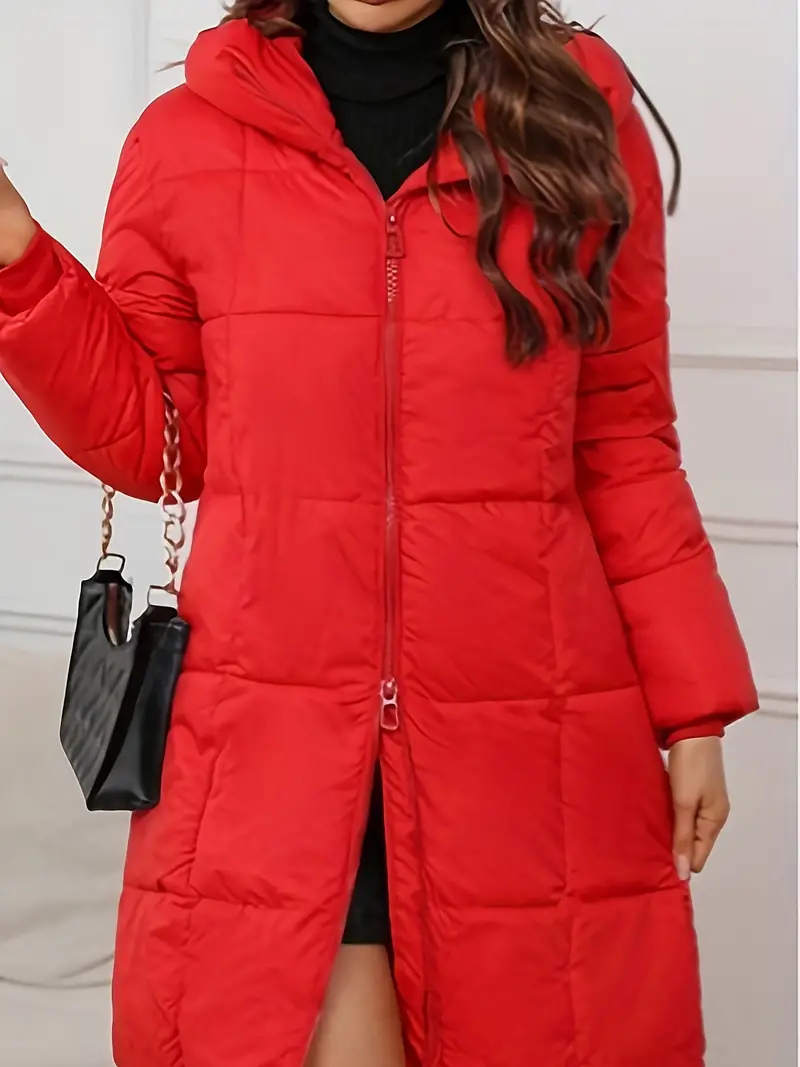 Lucrecia | Long down jacket with hood - Image 12