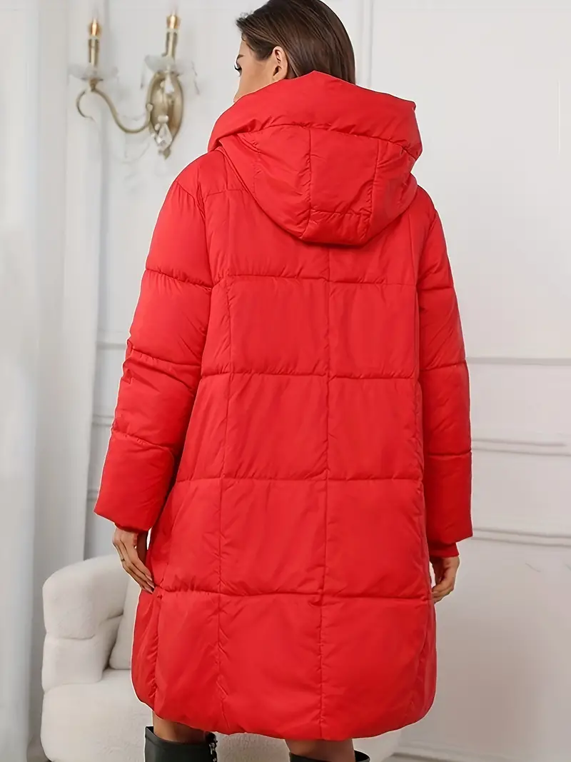 Lucrecia | Long down jacket with hood - Image 13