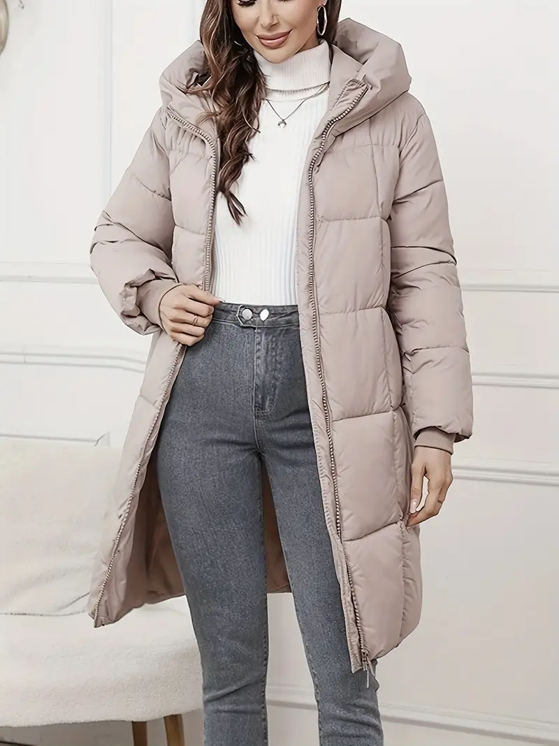 Lucrecia | Long down jacket with hood - Image 15