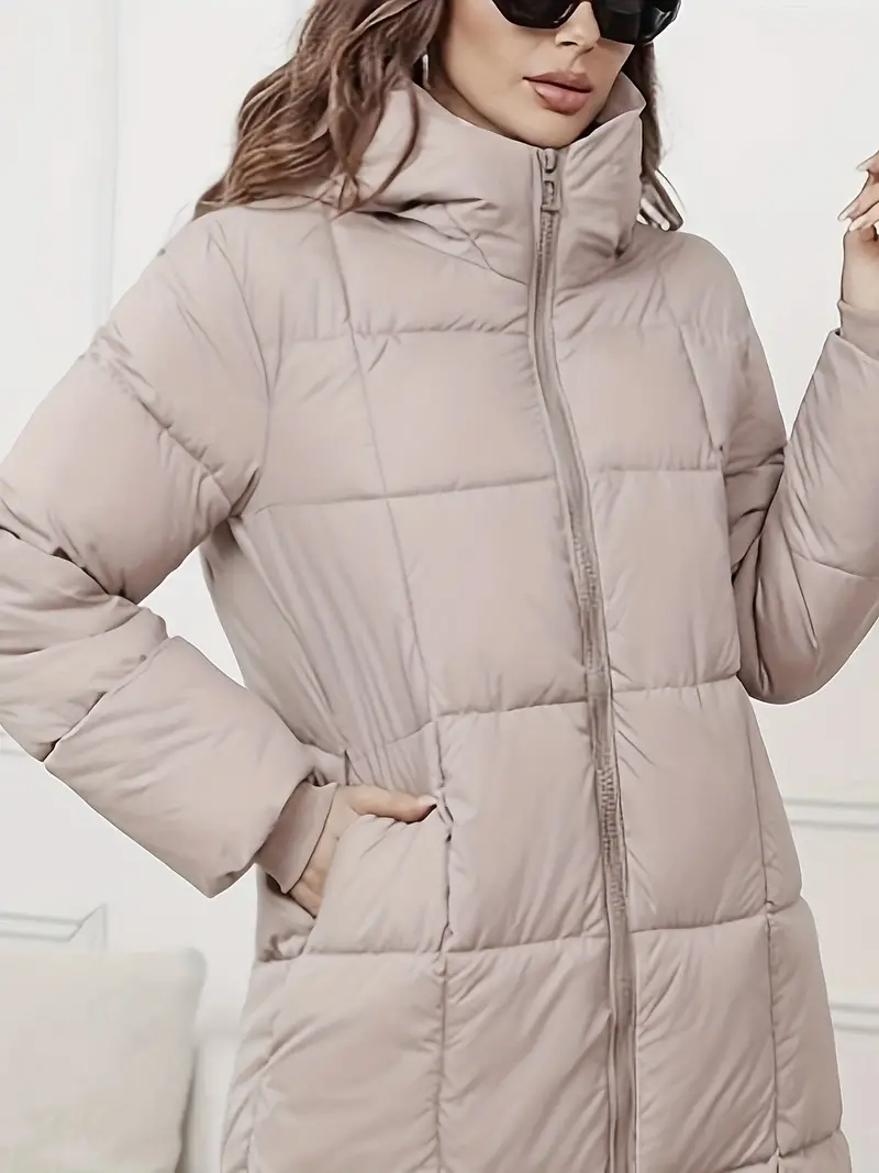 Lucrecia | Long down jacket with hood - Image 18