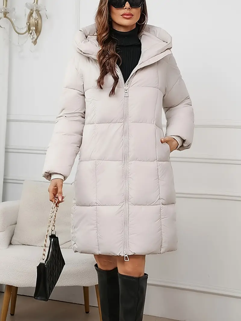 Lucrecia | Long down jacket with hood - Image 21