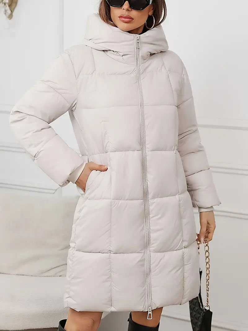 Lucrecia | Long down jacket with hood - Image 22