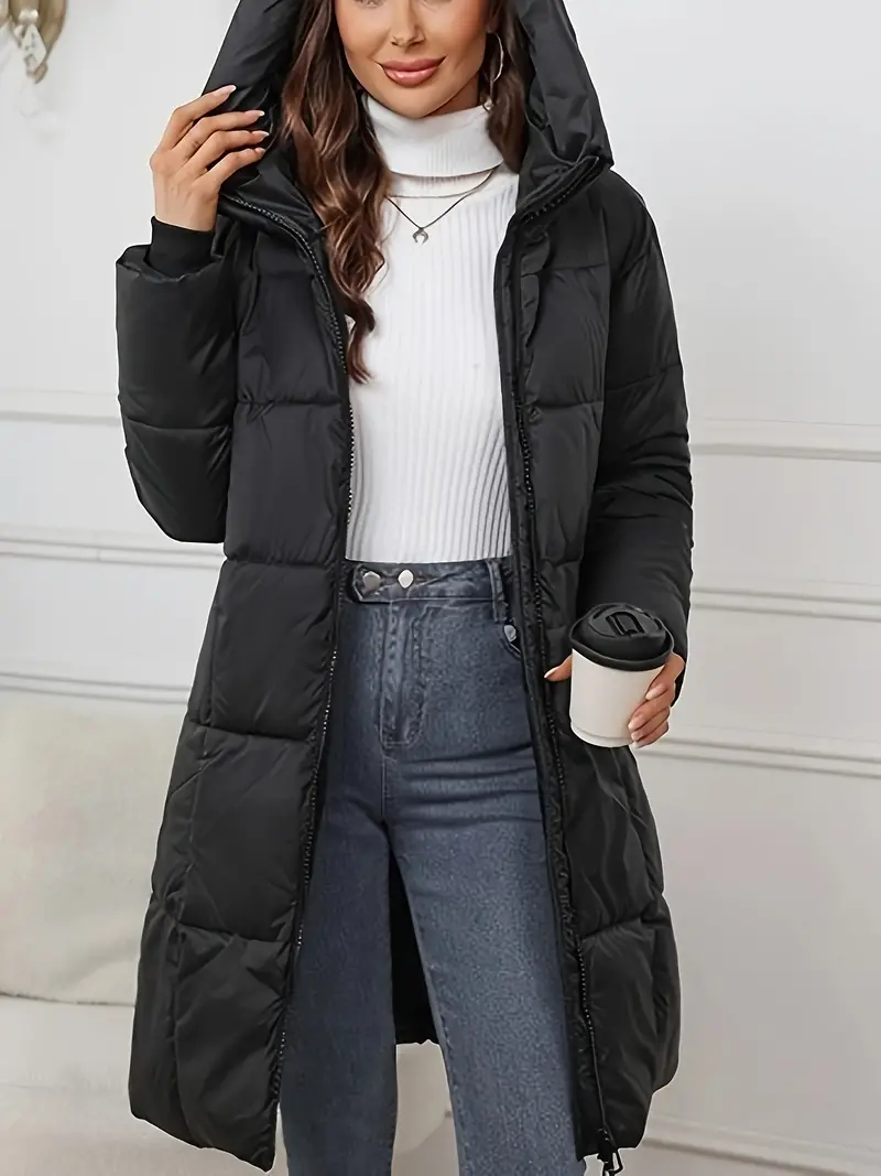 Lucrecia | Long down jacket with hood - Image 6