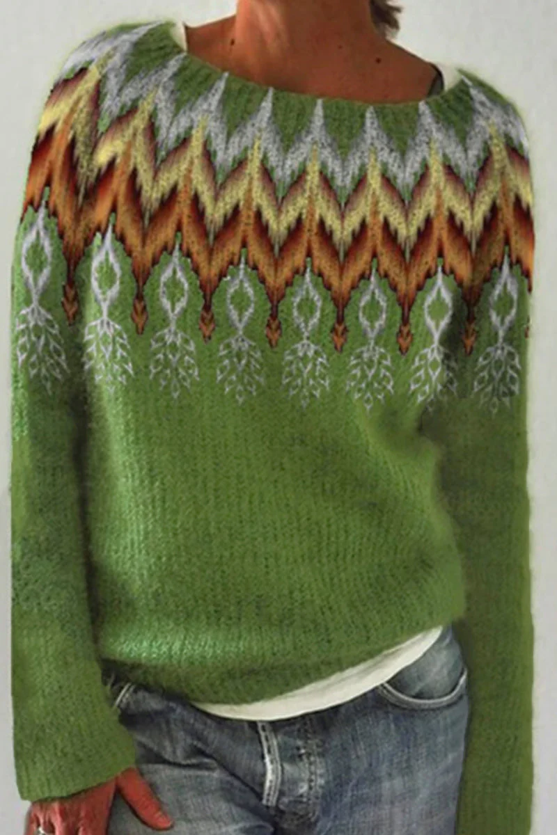Luisa | Casual color block sweaters with O-neck and contrast - Image 5