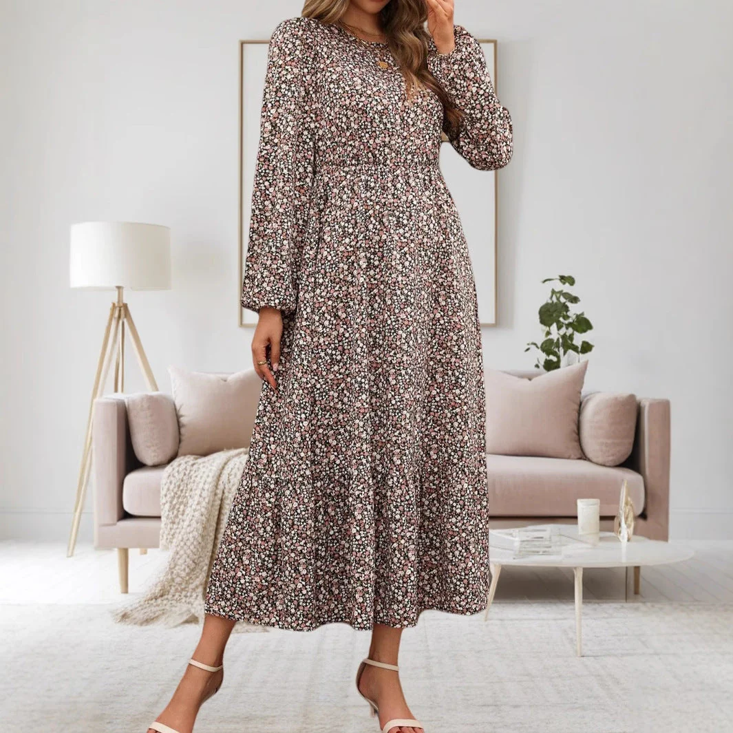 Luisa® | Women'S Floral Print Midi Dress With Long Sleeves - Image 2