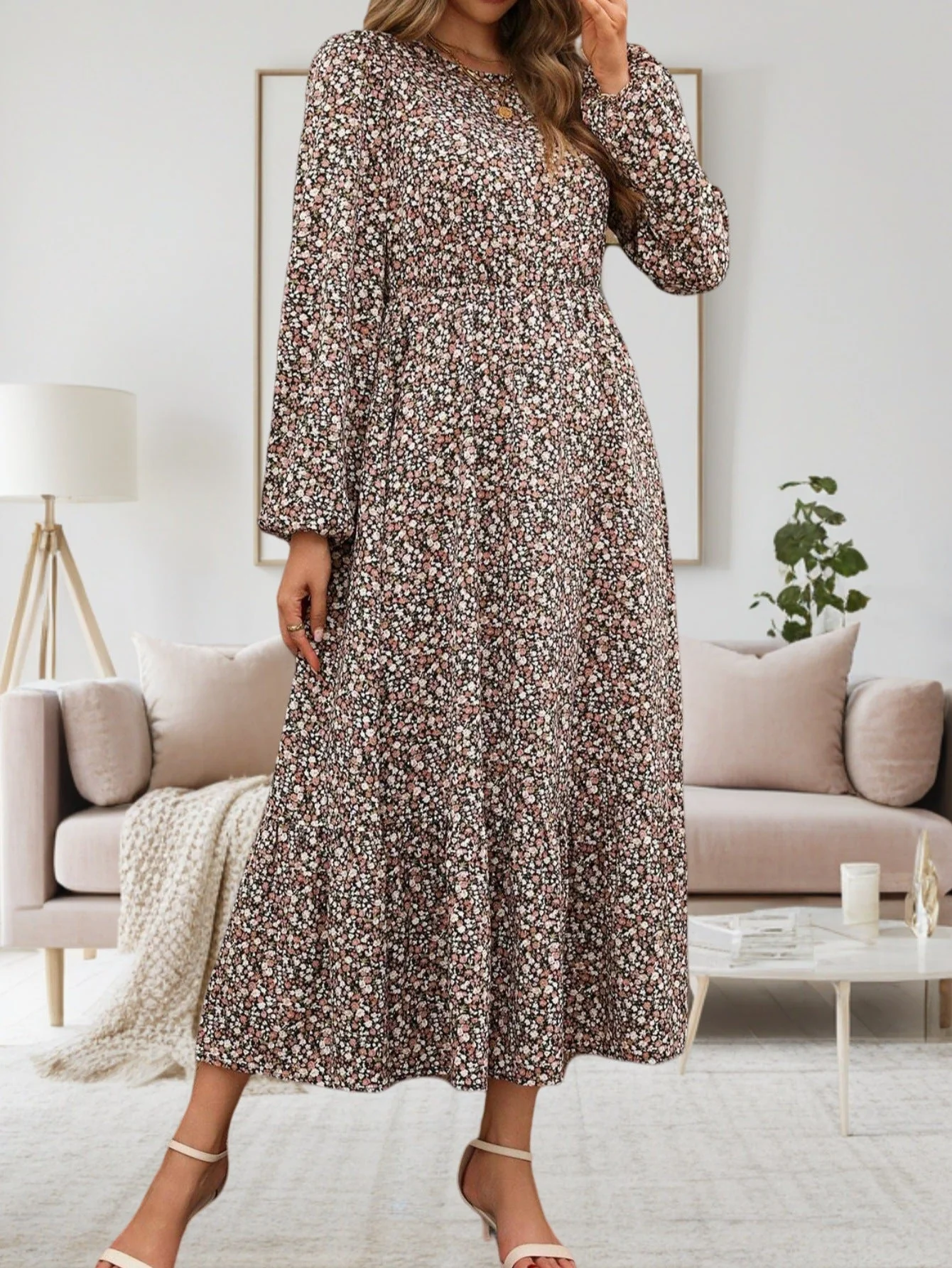 Luisa® | Women'S Floral Print Midi Dress With Long Sleeves - Image 6