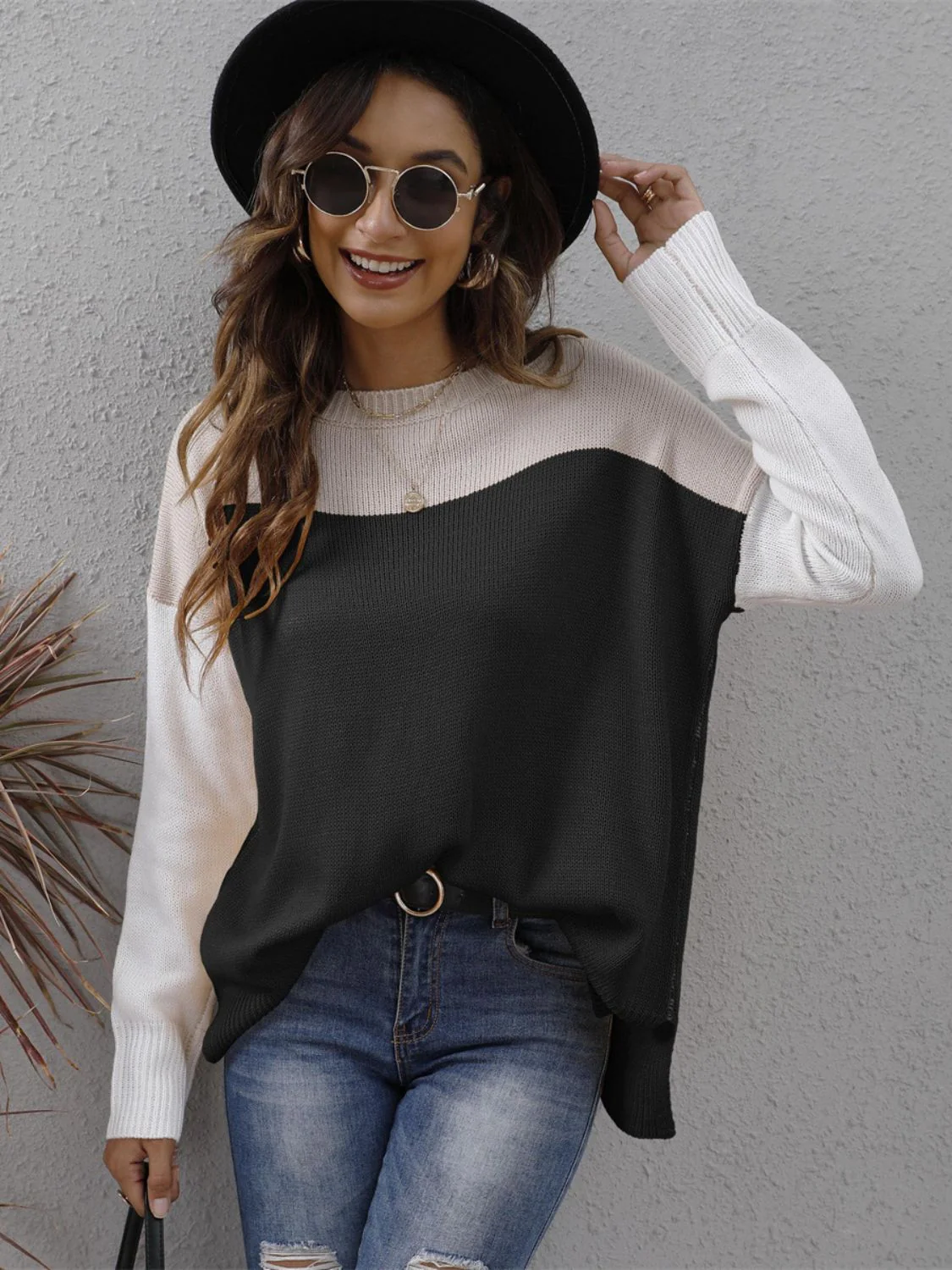 Luna | Color block crew neck sweater - Image 13
