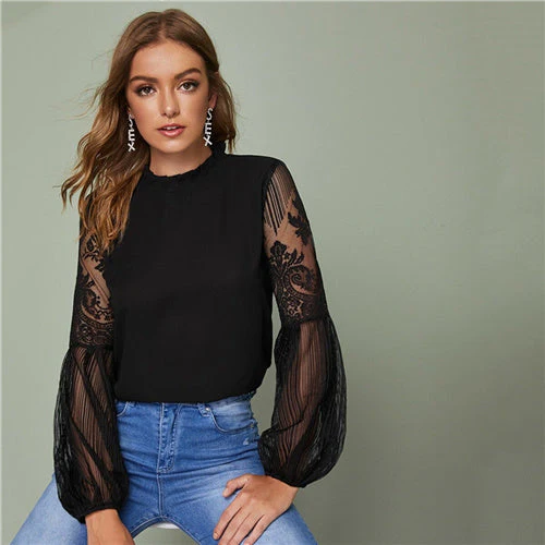 Luz® | Lace Transparent Elegant Women'S Blouse - Image 5