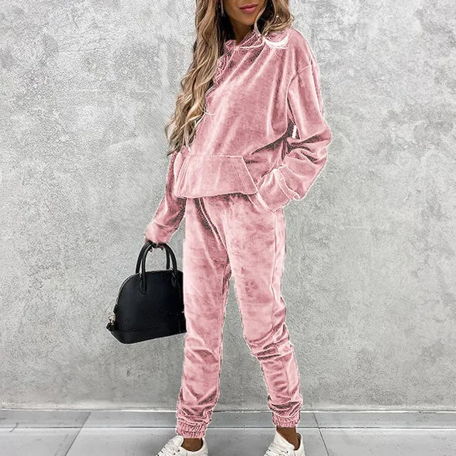Magali | Luxurious velvet sweater and jogging pants set - Image 2