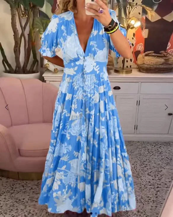 Magaly® | Elegant Long Dress With V-Neck