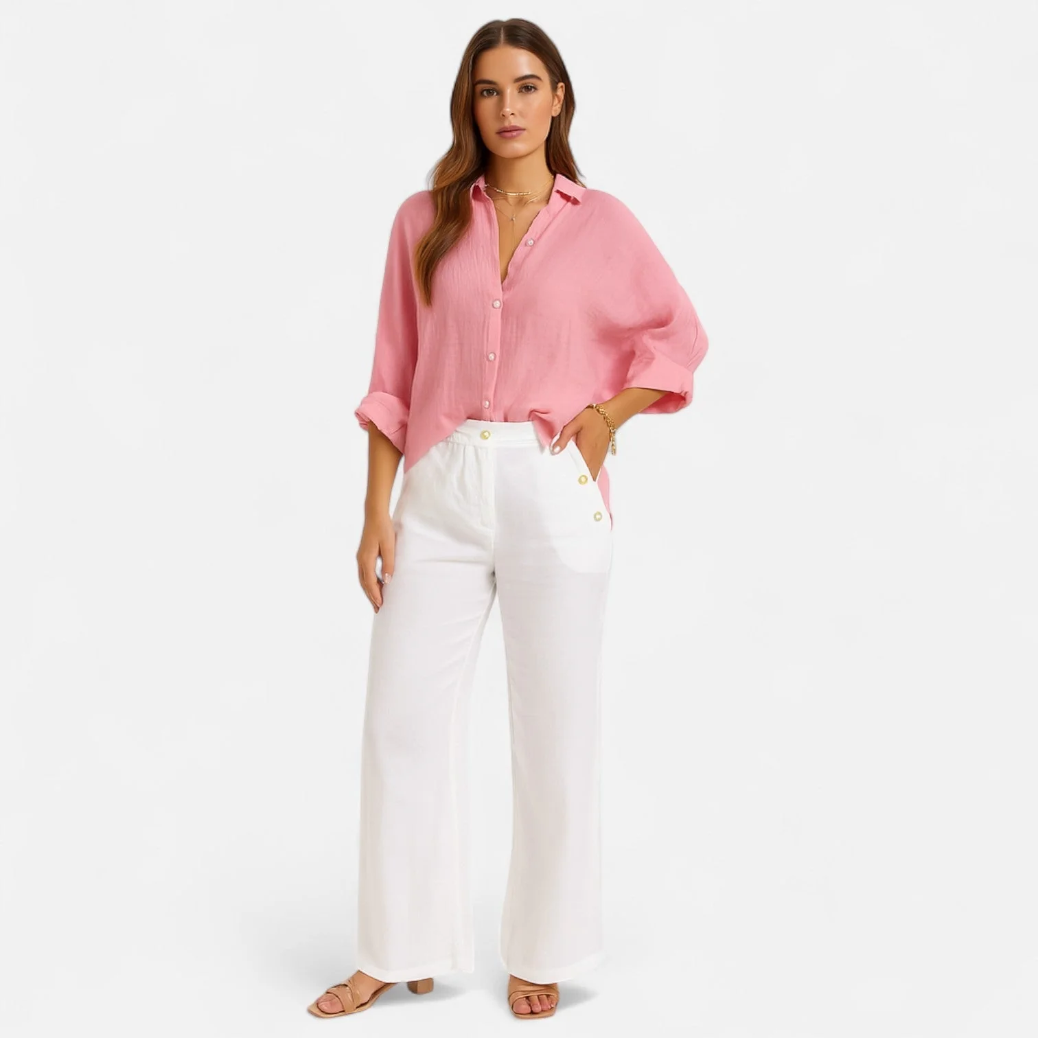 Malena® | Chemise d'été en lin pour femme Grace without effort, elegance respirante - Image 10
