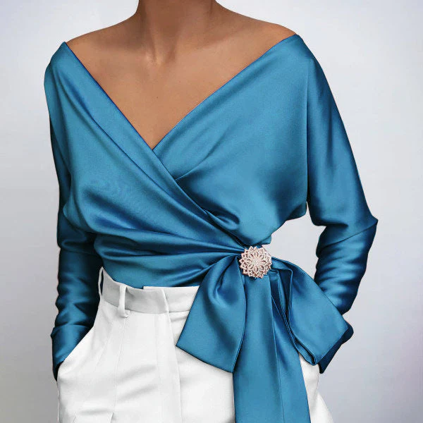 Malena® | Satin Sexy Top Spitzenbluse - Image 2