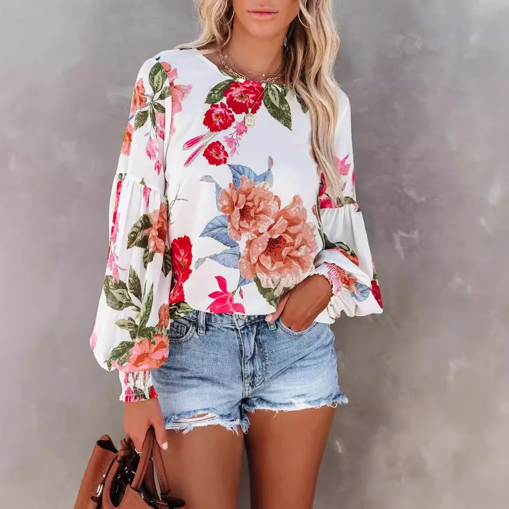 Malena® | Women'S Blouse With Voluminous Sleeves And Floral Pattern - Image 2