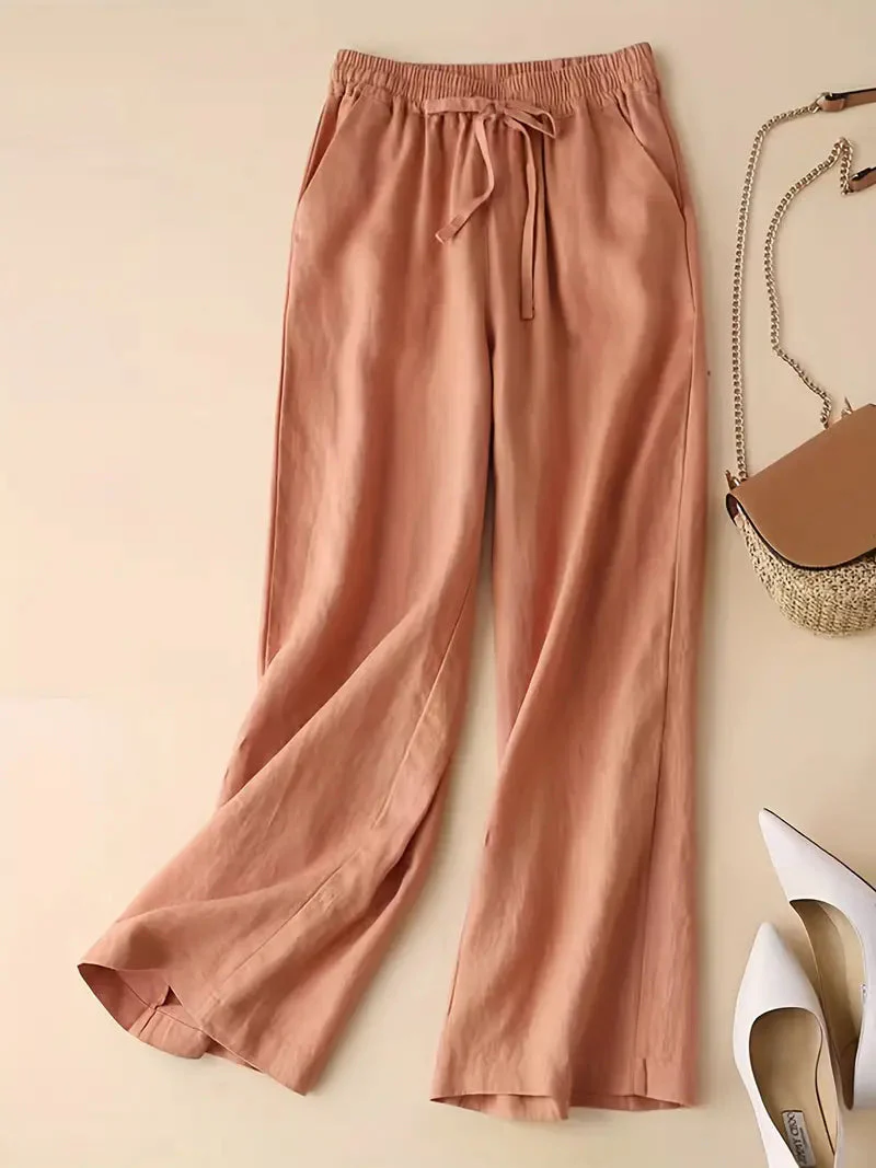Mallory® | Elegant Straight Linen Pants - Image 3