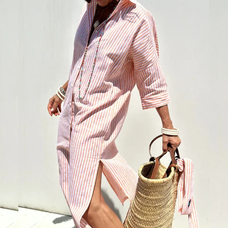 Manuela® | Striped long dress for women - Image 2