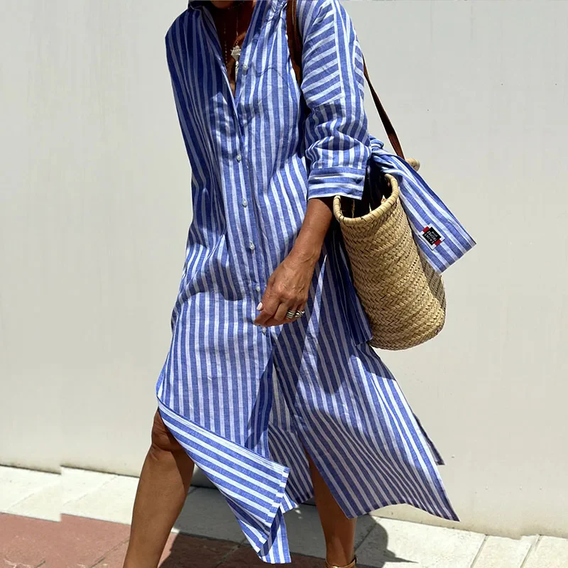 Manuela® | Striped long dress for women - Image 3