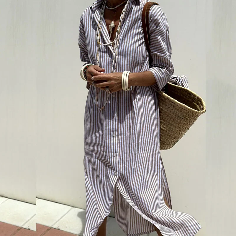 Manuela® | Striped long dress for women - Image 5