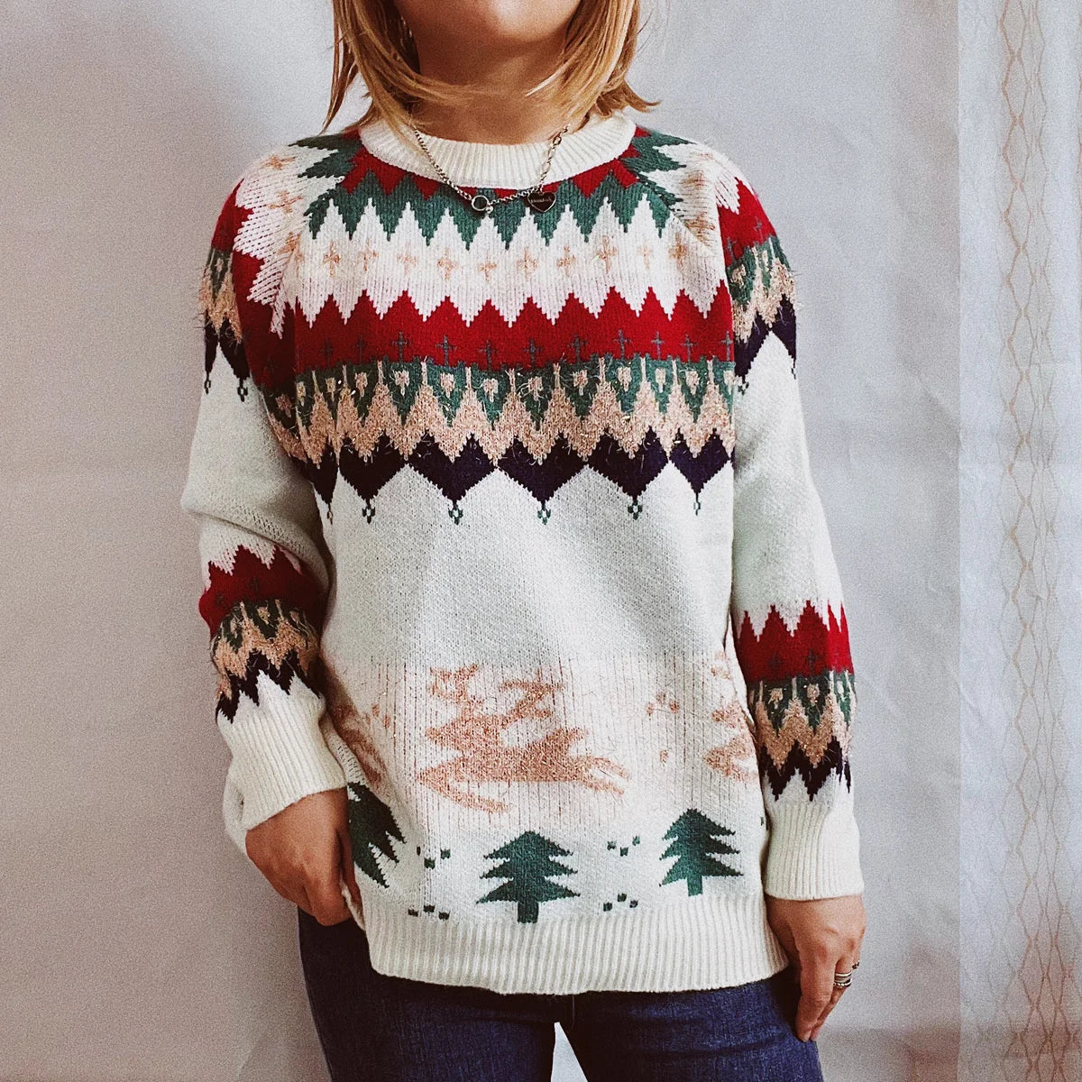 Marcela® | Pilar Christmas sweater with raglon sleeves for women - Image 3