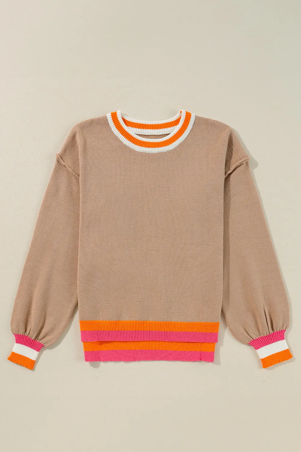 Mareike | Contrasting long-sleeved sweater with a crew neck - Image 2