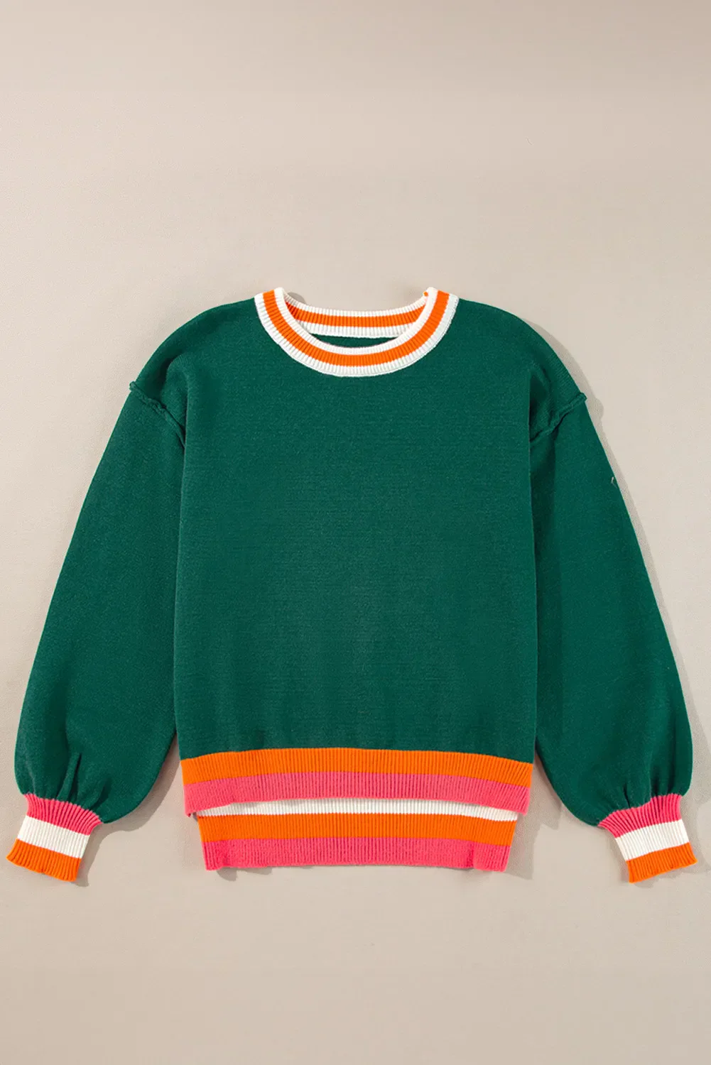 Mareike | Contrasting long-sleeved sweater with a crew neck - Image 6