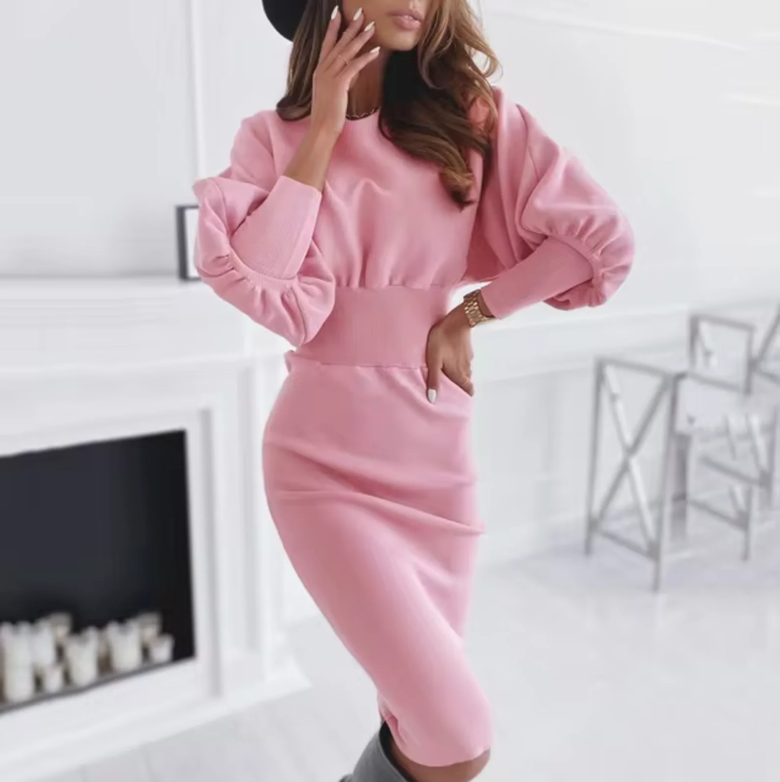 Margarita | Elegant dress with puff sleeves - Image 4