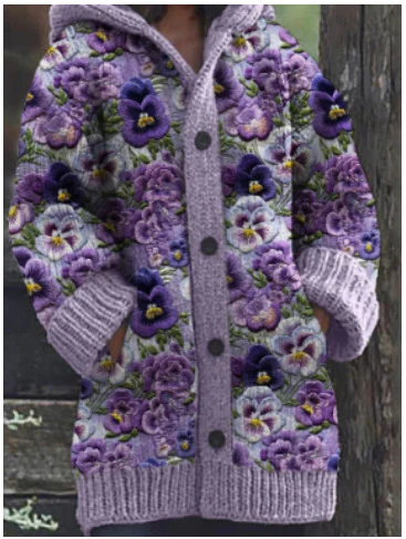 Maria | Warmly lined hoodie with a cat motif - Image 4