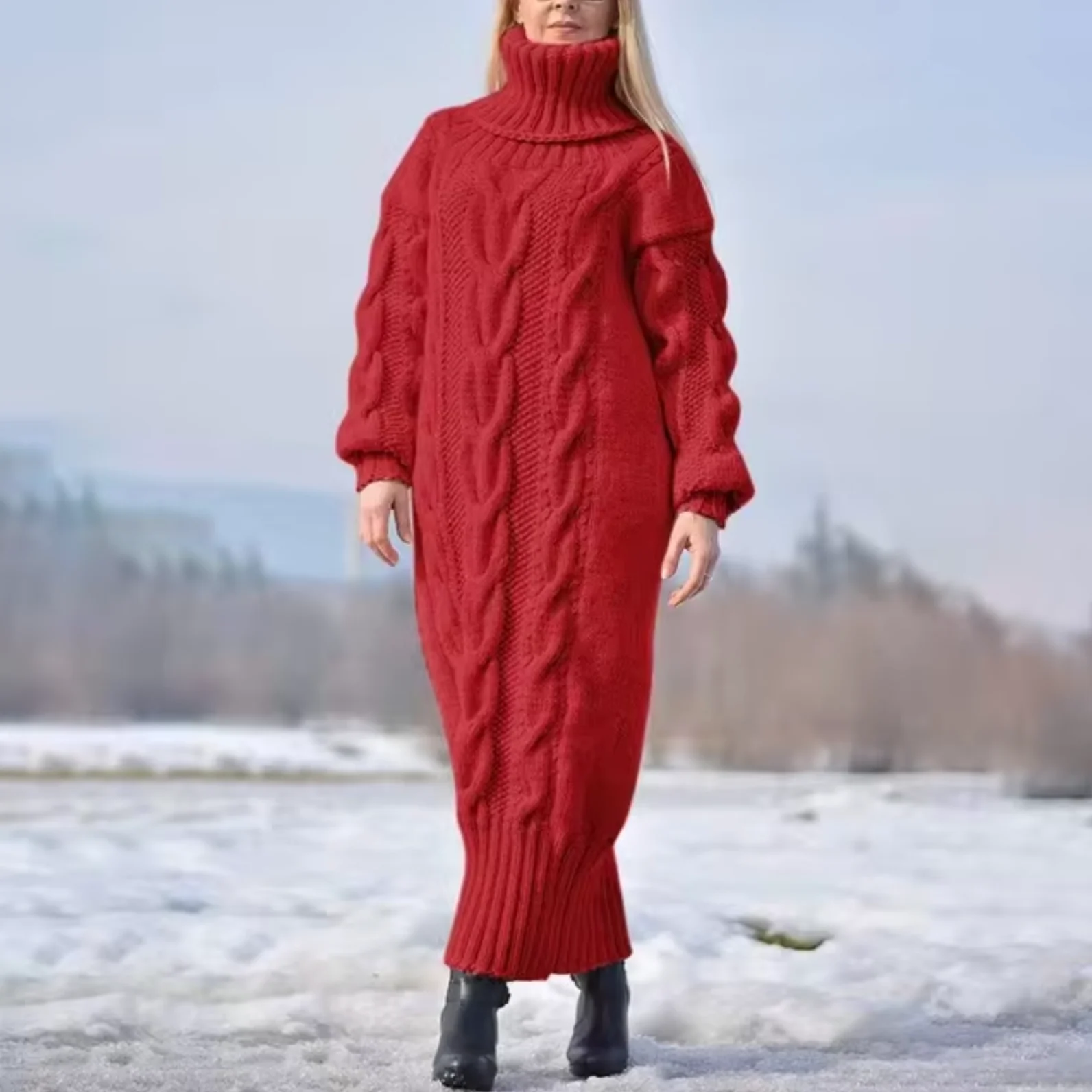 Maria Eugenia | Turtleneck sweater, long dress - Image 3