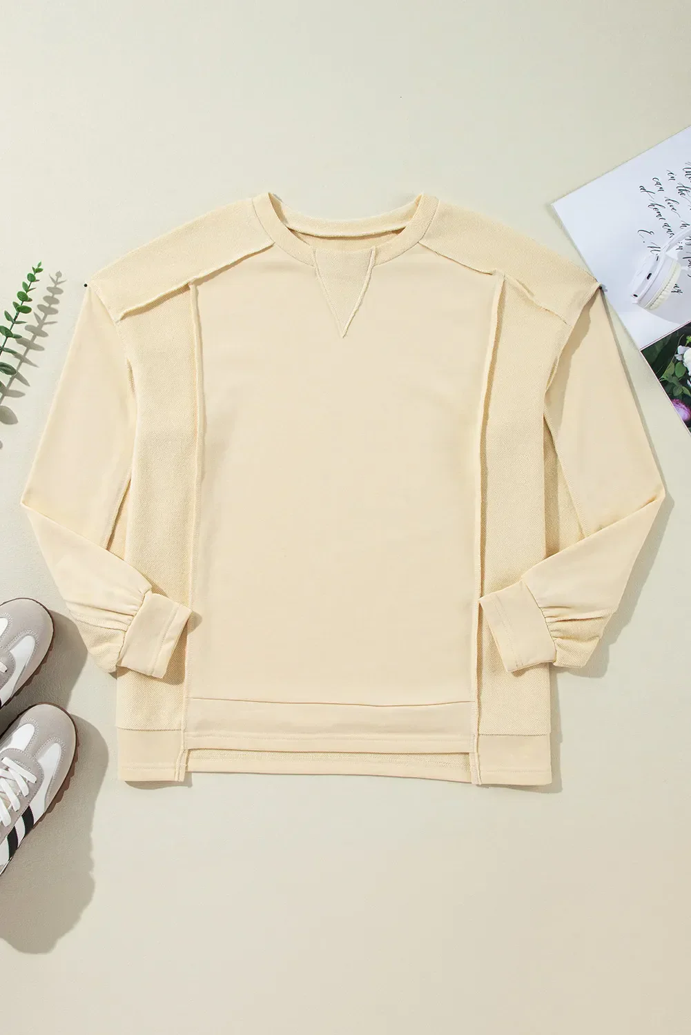 Mariana | Long-sleeved sweatshirt with exposed seam and crew neck - Image 3