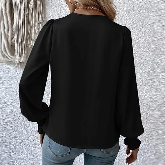 Maricarmen® | Elegant Blouse Top With V-Neck And Balloon Sleeves - Image 3