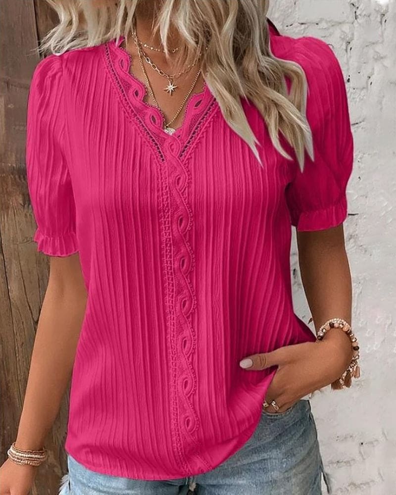 Marika® | Lace Blouse With V-Neck - Image 12