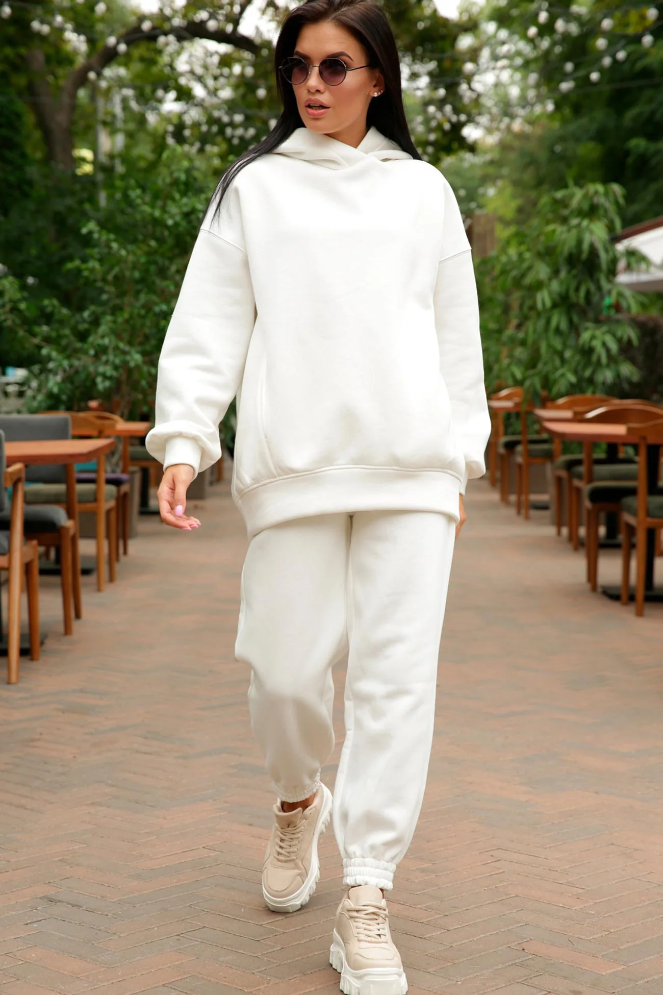 Marina | Long pants set with hood and elastic waistband and pockets - Image 10