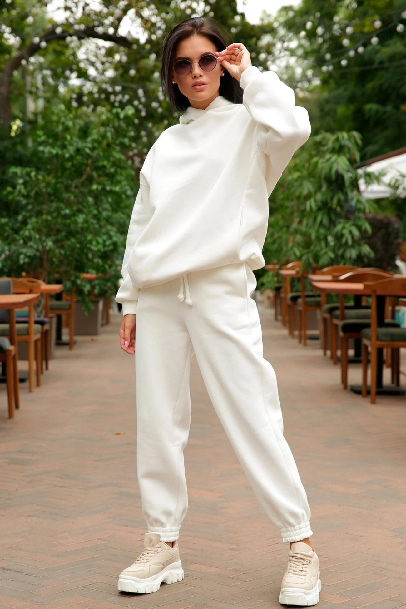 Marina | Long pants set with hood and elastic waistband and pockets - Image 11