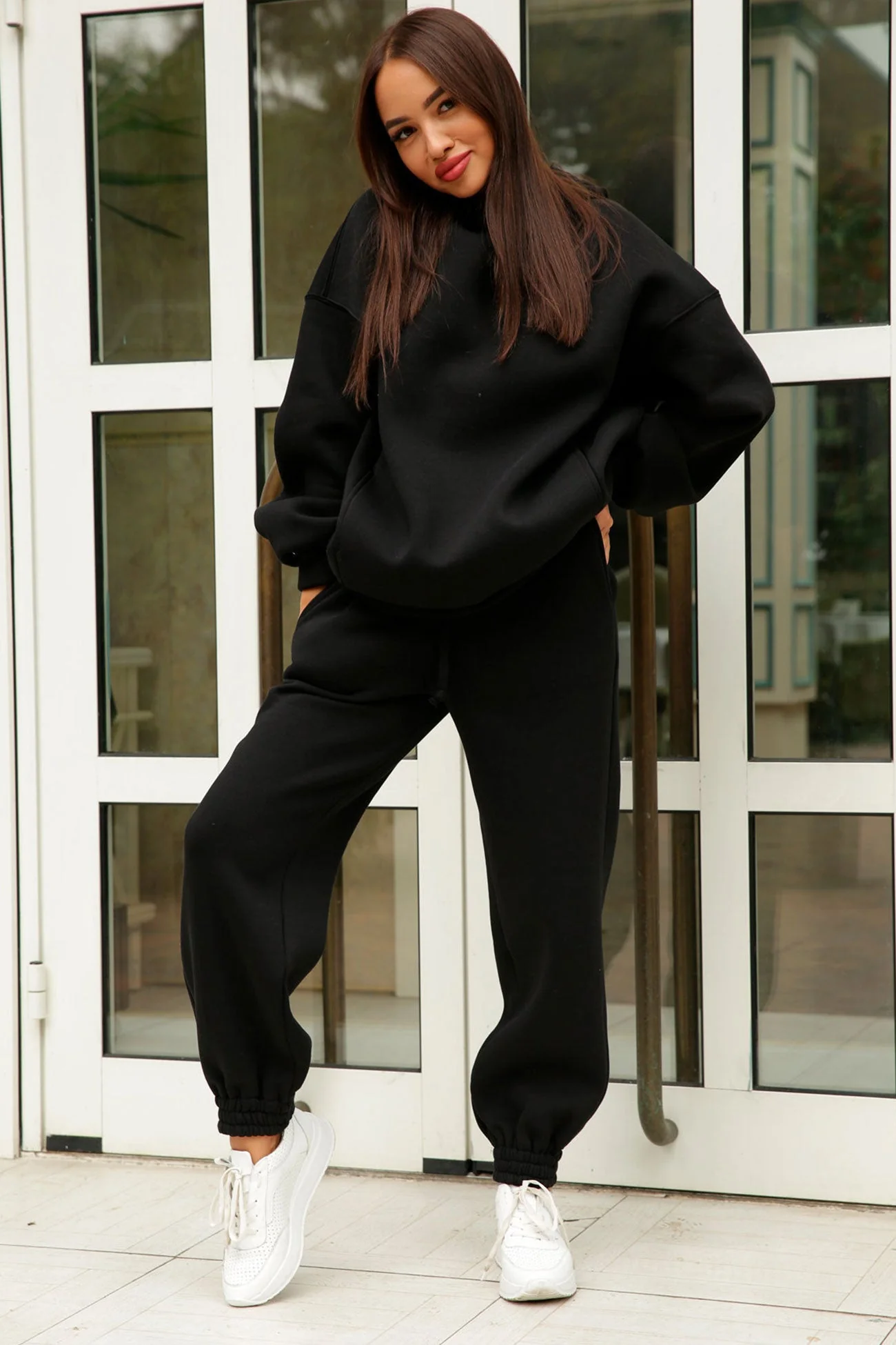 Marina | Long pants set with hood and elastic waistband and pockets - Image 14