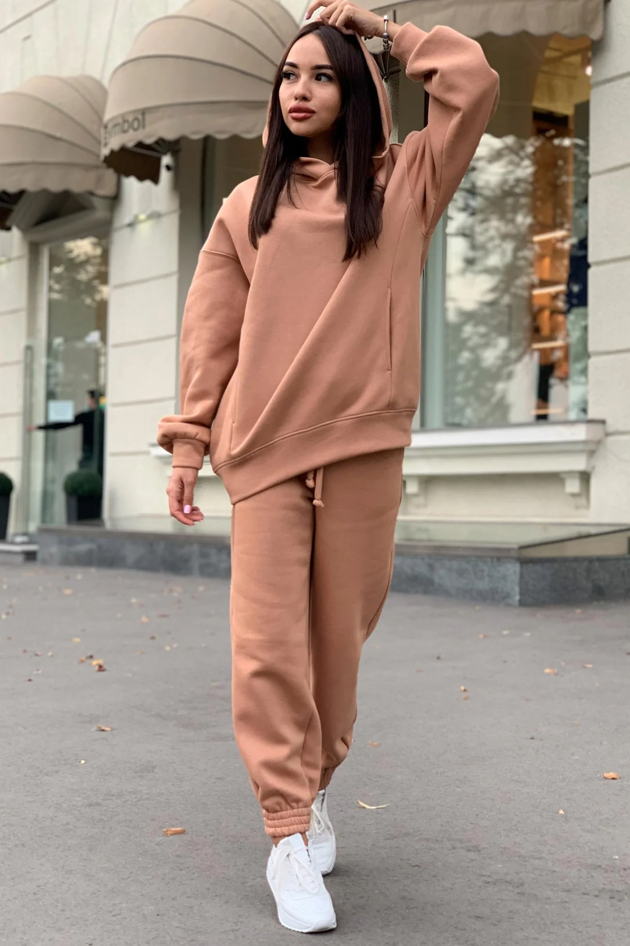 Marina | Long pants set with hood and elastic waistband and pockets - Image 6