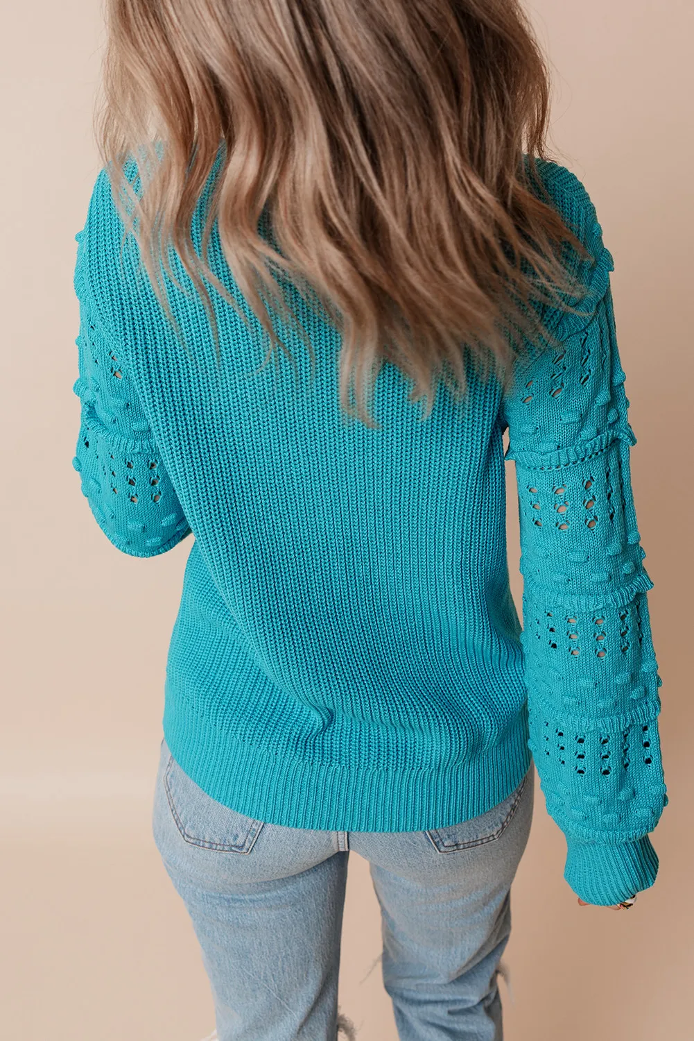 Marion | Long-sleeved sweater with openwork ruffled crew neck - Image 5