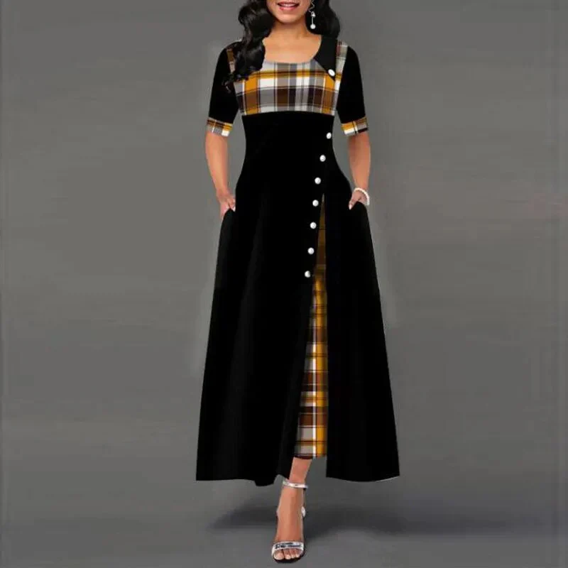 Marisa® | Long Checked Dress - Image 3
