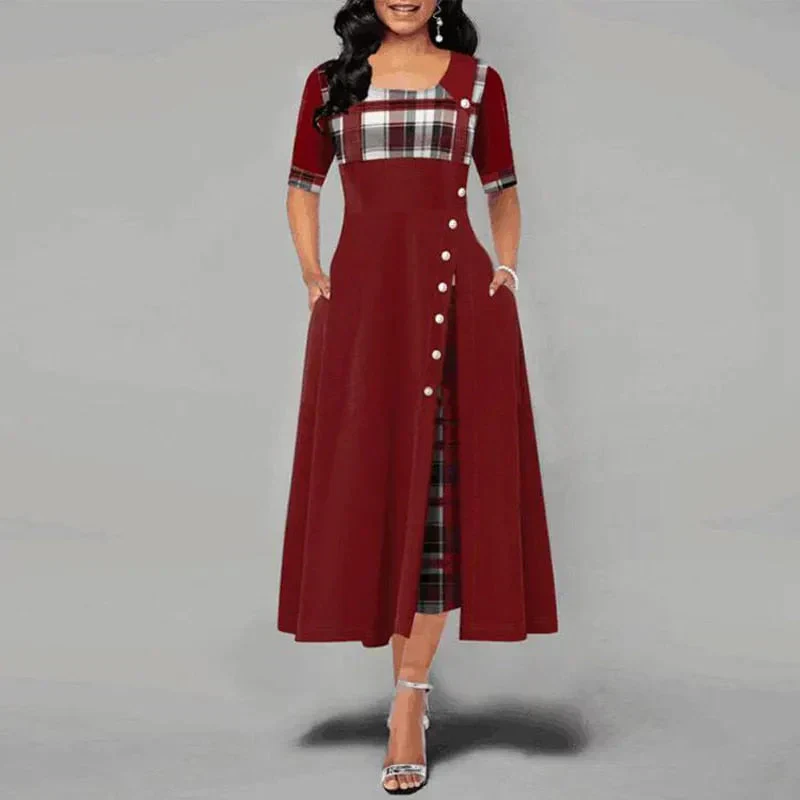 Marisa® | Long Checked Dress - Image 4