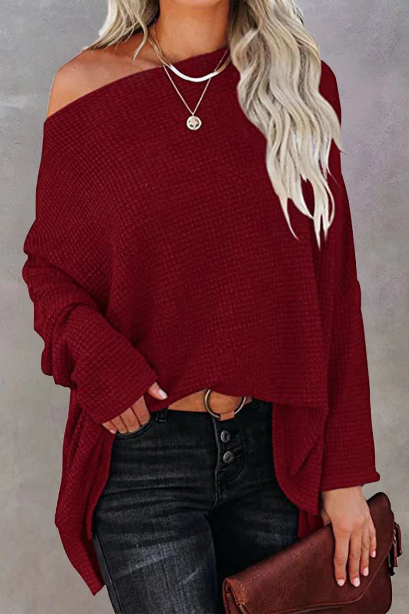 Maritza | Casual solid color tops with slanted collars - Image 6
