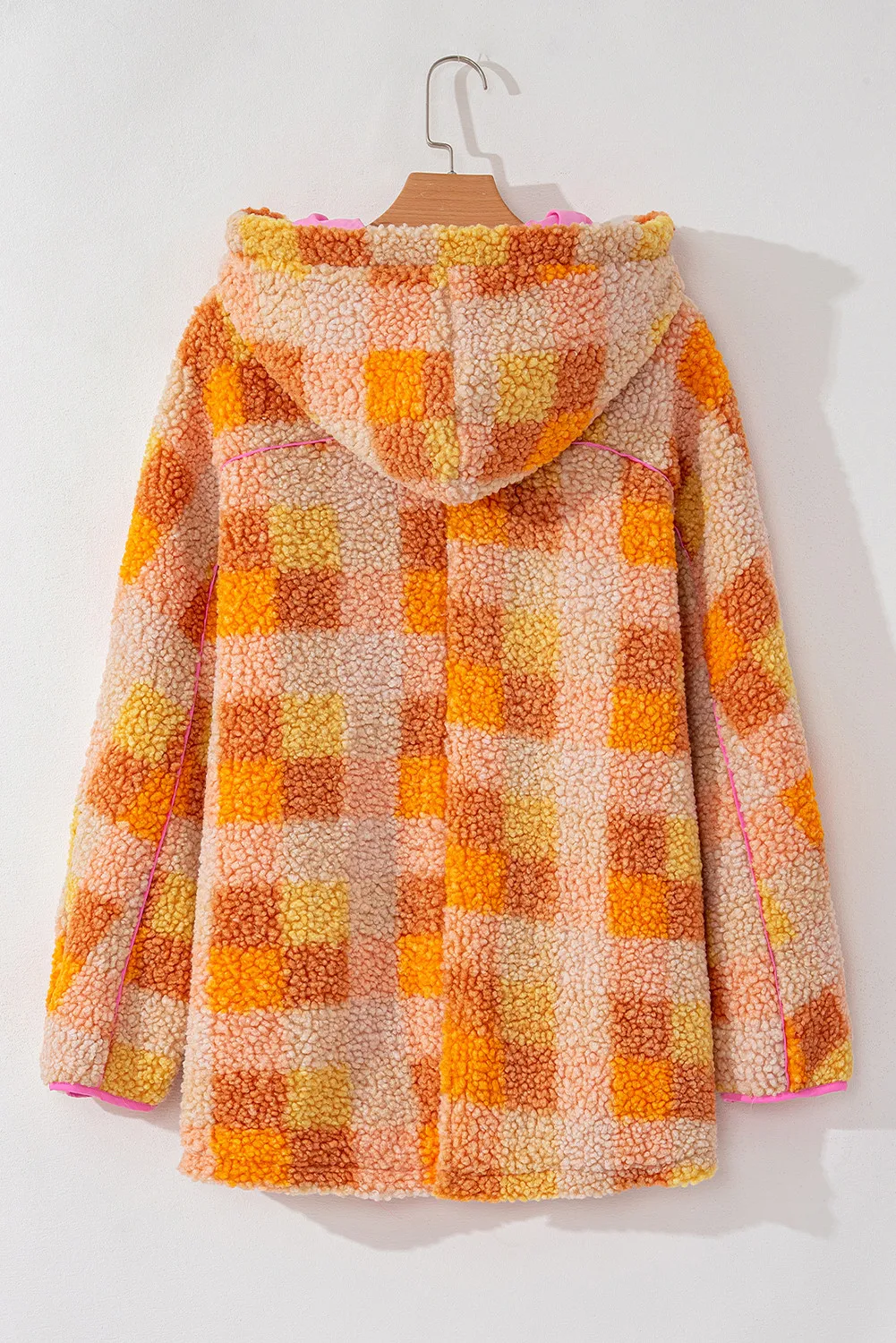 Marlene | Checked long sleeve hooded jacket - Image 4